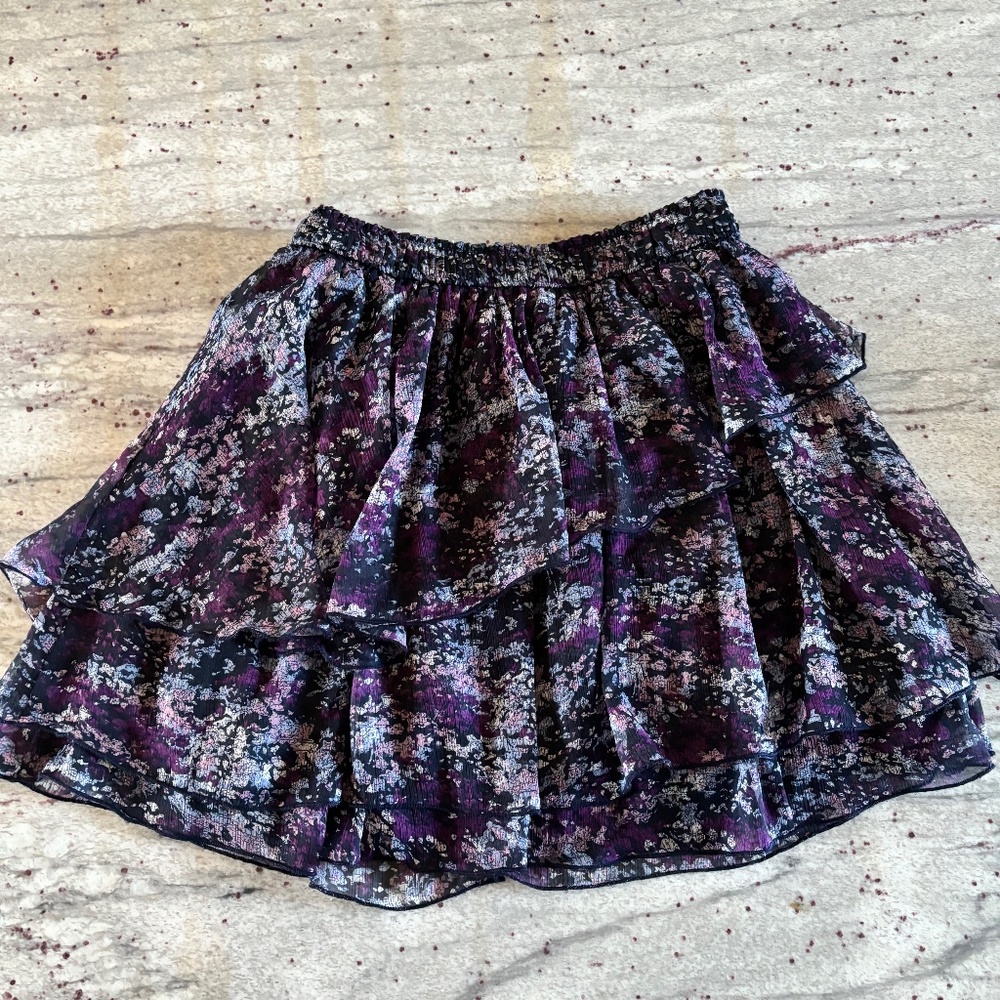 Abercrombie & Fitch short ruffle skirt, purple mixture M